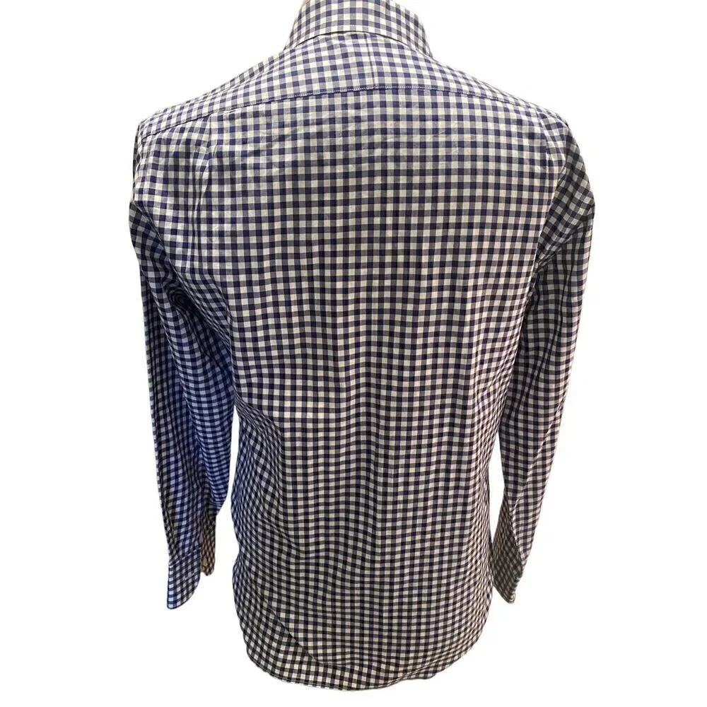 J. Crew Men’s Ludlow Blue & White Gingham Casual Button Front Shirt Size M